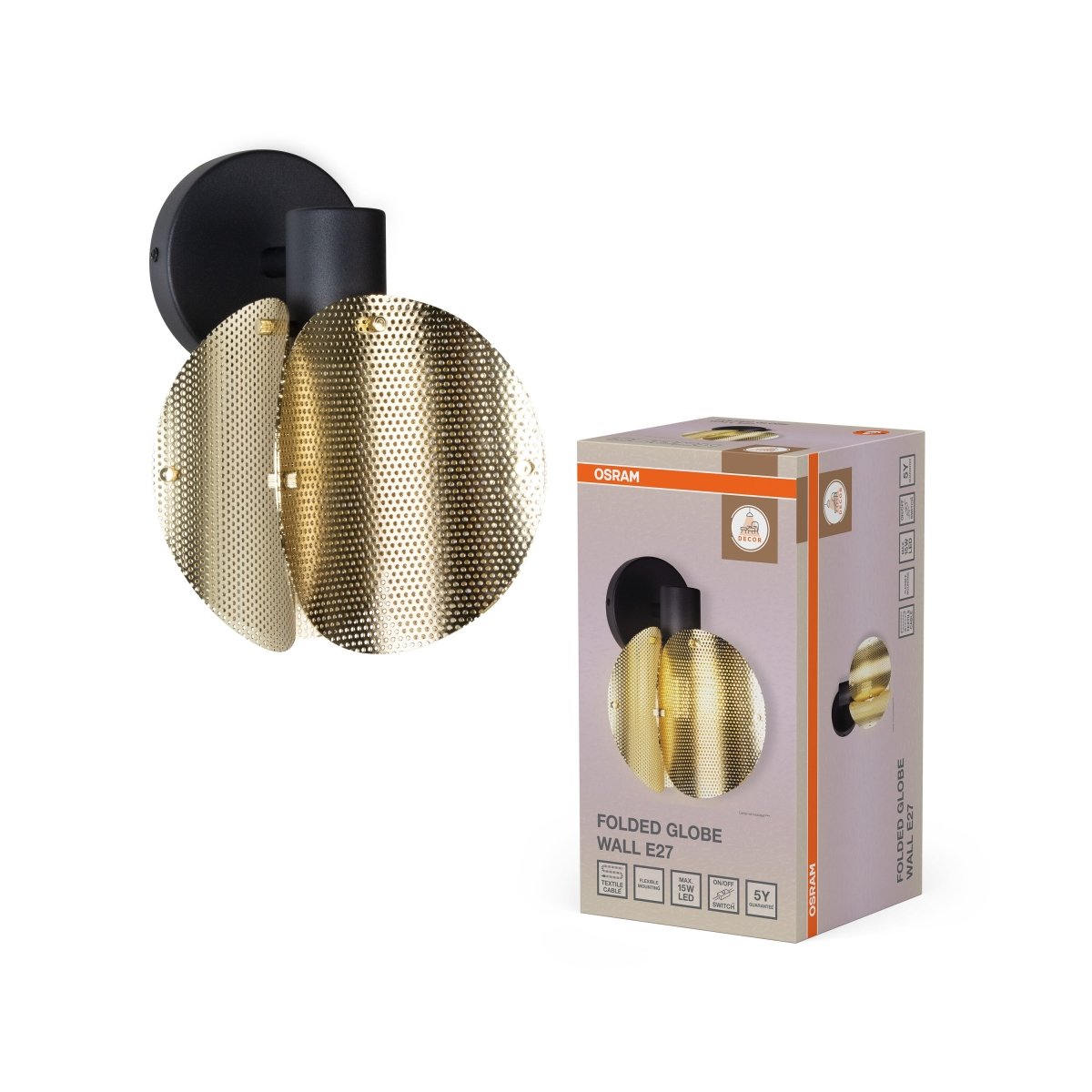 4058075852358 - Zlaté nástěnné svítidlo Globe Skládaný design - Nástěnné svítidlo - Czechia LEDVANCE e - shop