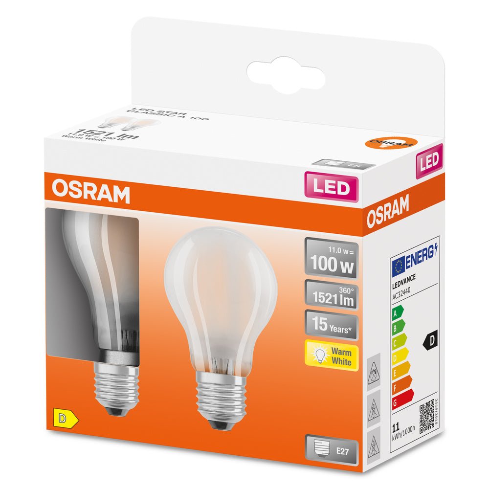 2 ks filament žárovka LED STAR CLASSIC A E27 11W, teplá bílá