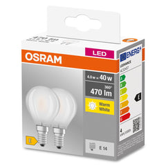 4058075803978 - 2 ks matná LED žárovka 4W E14 BASE teplá bílá - Žárovka - LEDVANCE e-shop