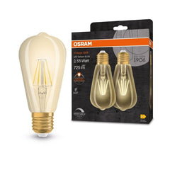 4058075754713 - 2 ks vintage LED stmívatelná žárovka E27 6,5 W EDISON, teplá bílá - Žárovka - LEDVANCE e-shop