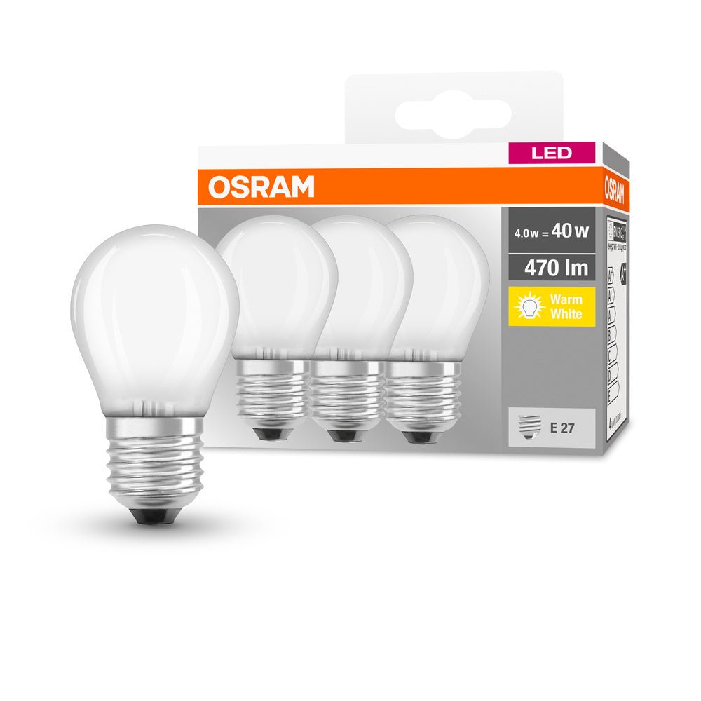3 ks matná LED žárovka E27 4 W BASE CLASSIC teplá bílá