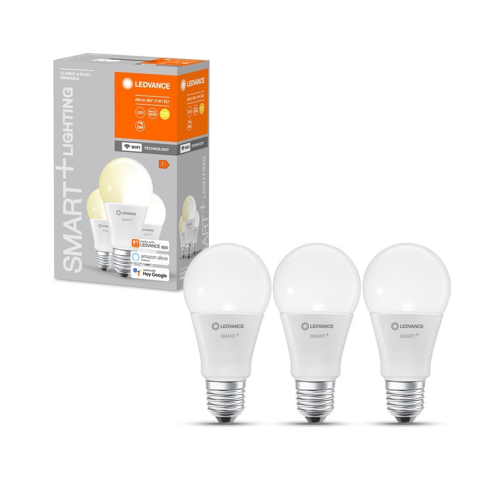 4058075778818 - 3ks chytrá stmívatelná WiFi LED žárovka E27 9W, 2.700K - Žárovka - LEDVANCE e-shop