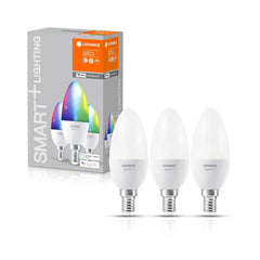 4058075779075 - 3ks chytrá WiFI LED RGBW žárovka E14 5W, svíčka - Žárovka - LEDVANCE e-shop