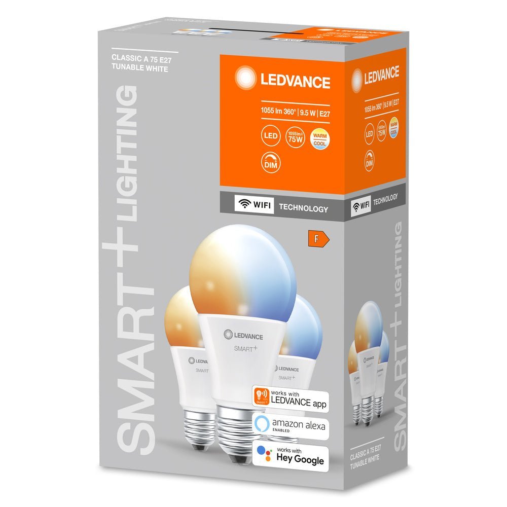 4058075778931 - 3ks chytrá WiFi LED žárovka E27 9.5W, nastavitelná bílá - Žárovka - Czechia LEDVANCE e - shop