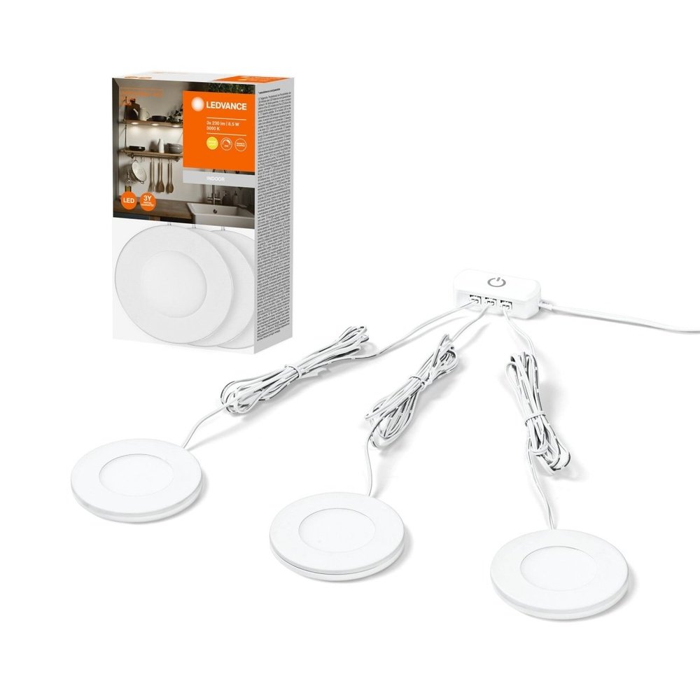 3ks LED podlinkové svítidlo UNDERCABINET SPOT, teplá bílá