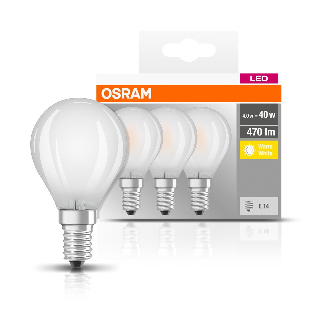 3ks matná LED žárovka E14 4 W BASE CLASSIC teplá bílá