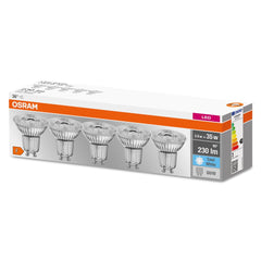 4058075157965 - 5 ks kvalitní LED bodovka GU10 2,6 W PAR16 BASE studená bílá - Žárovka - LEDVANCE e-shop