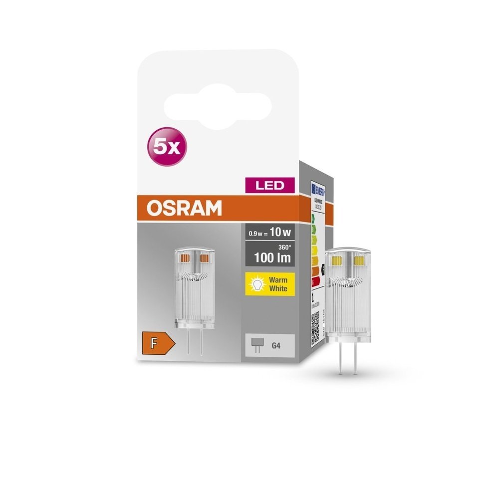 5 ks speciální LED žárovka G4 0,9 W PIN, teplá bílá