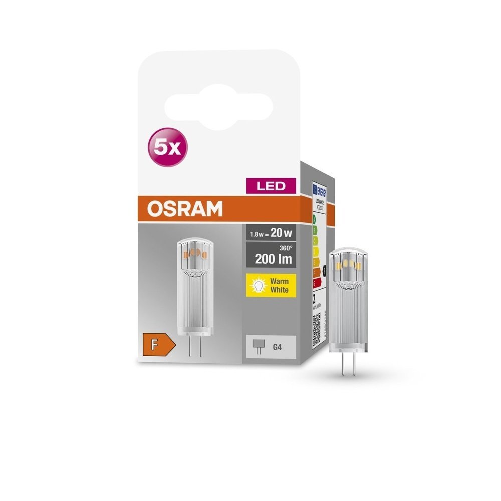 5 ks speciální LED žárovka G4 1,8 W PIN, teplá bílá