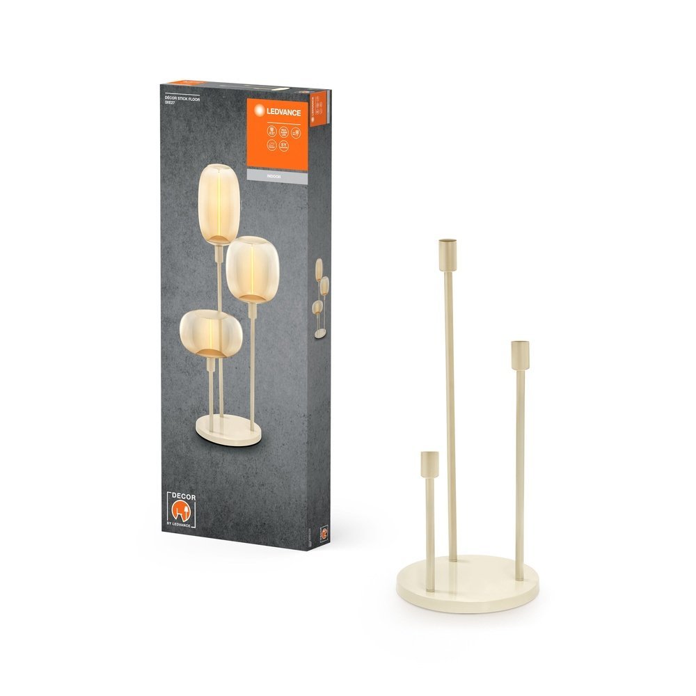 Béžová stojací lampa E27 780 mm 3 STICK FLOOR TALL