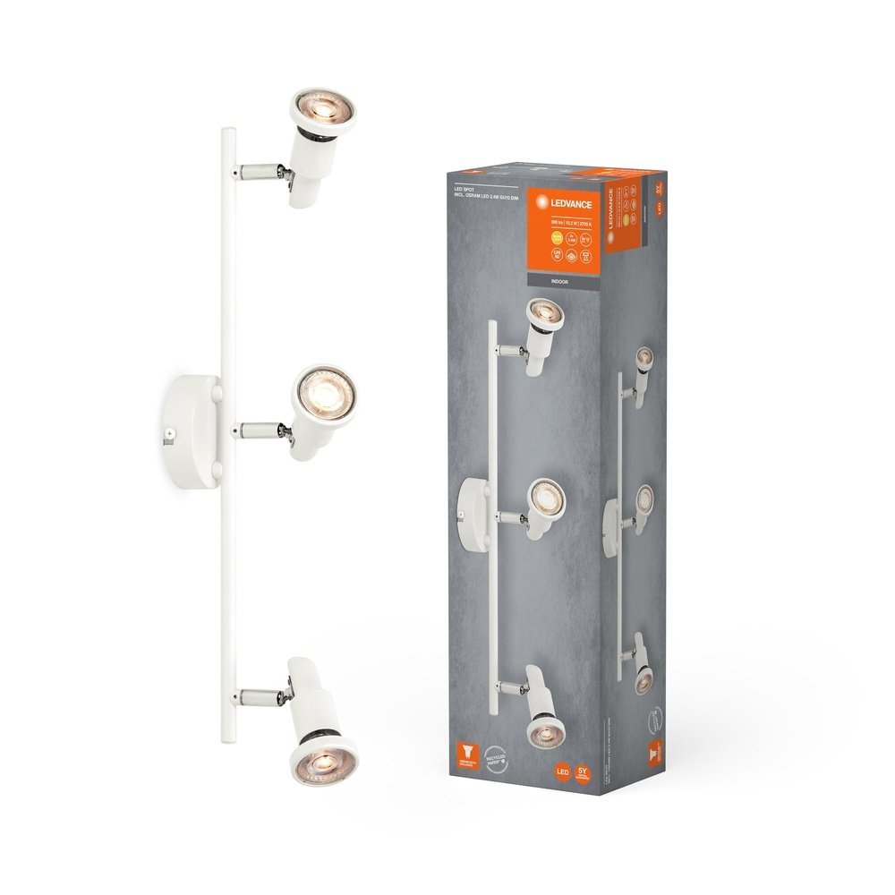 Bílé LED stropní svítidlo GU10 10,2 W SPOT, teplá bílá