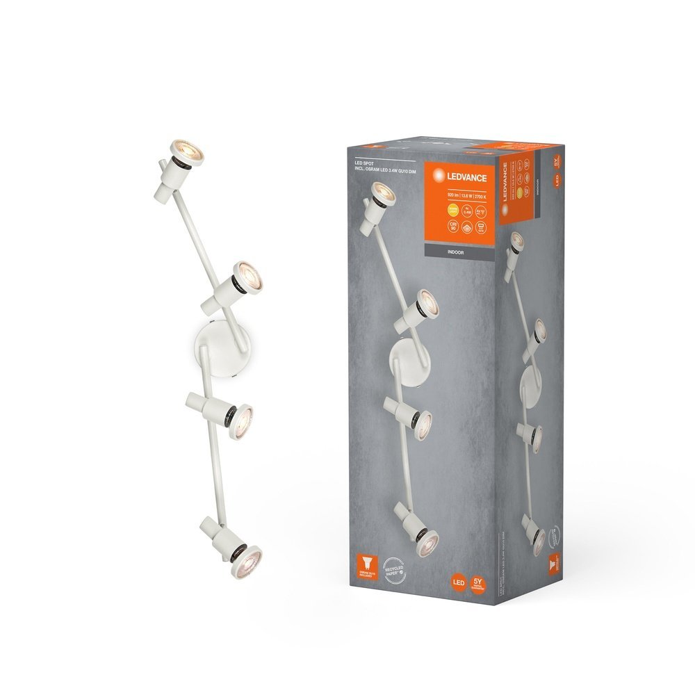 Bílé LED stropní svítidlo GU10 13,6 W SPOT, teplá bílá
