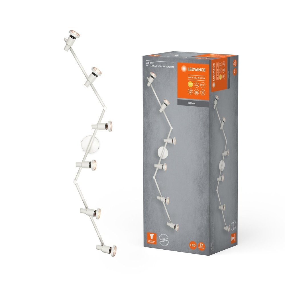 Bílé LED stropní svítidlo GU10 20,4 W SPOT, teplá bílá