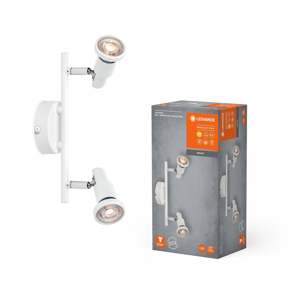 Bílé LED stropní svítidlo GU10 6,8 W SPOT, teplá bílá