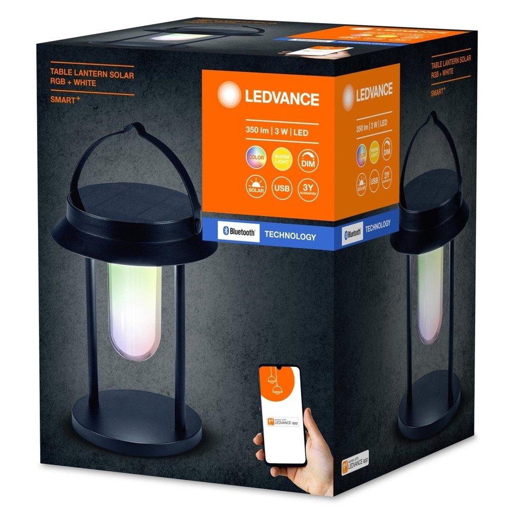 4058075763784 - Bluetooth stolní svítidlo solární LANTERN, RGB + teplá bílá - Venkovní stolní svítidlo - LEDVANCE e-shop