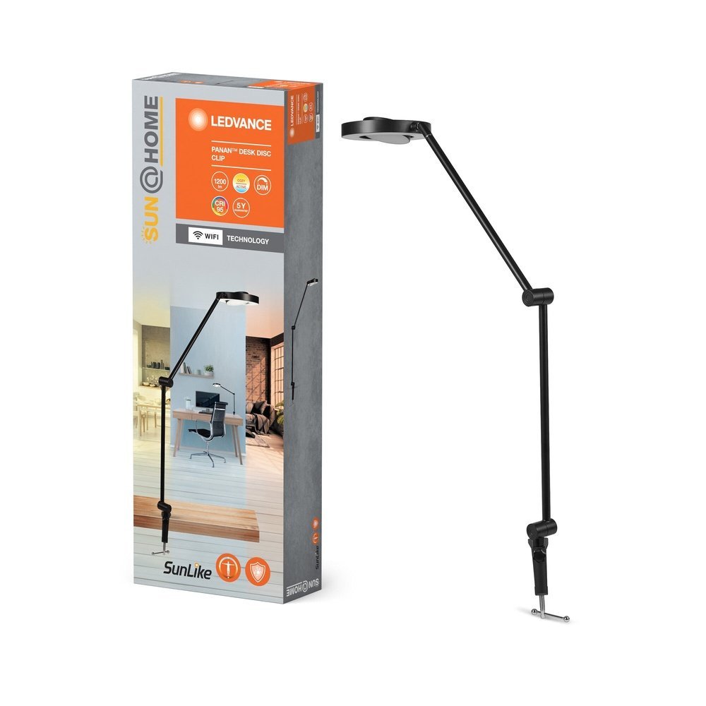 Chytrá WiFi černá LED stolní lampa PANAN, laditelná bílá