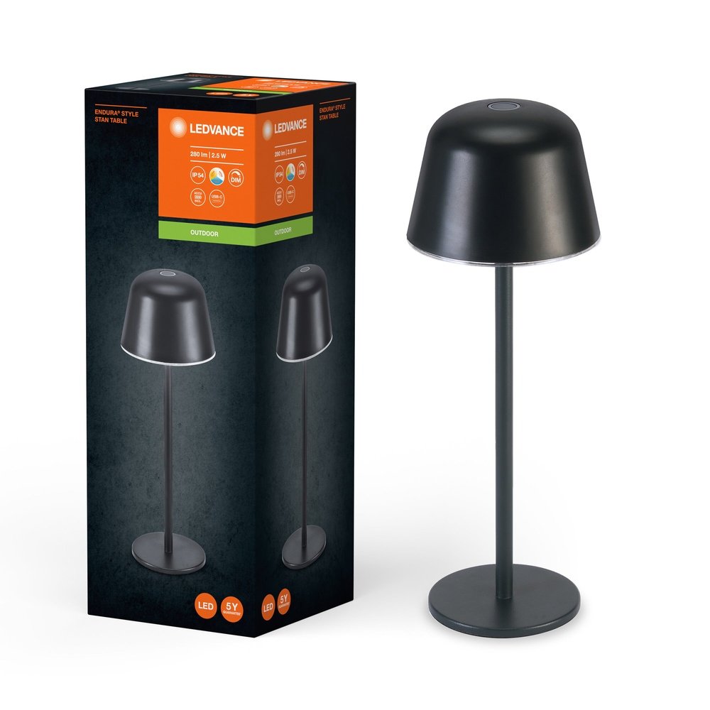 4099854185366 - Černá LED stolní lampa USB ENDURA, laditelná bílá - Stolní lampa - LEDVANCE e-shop