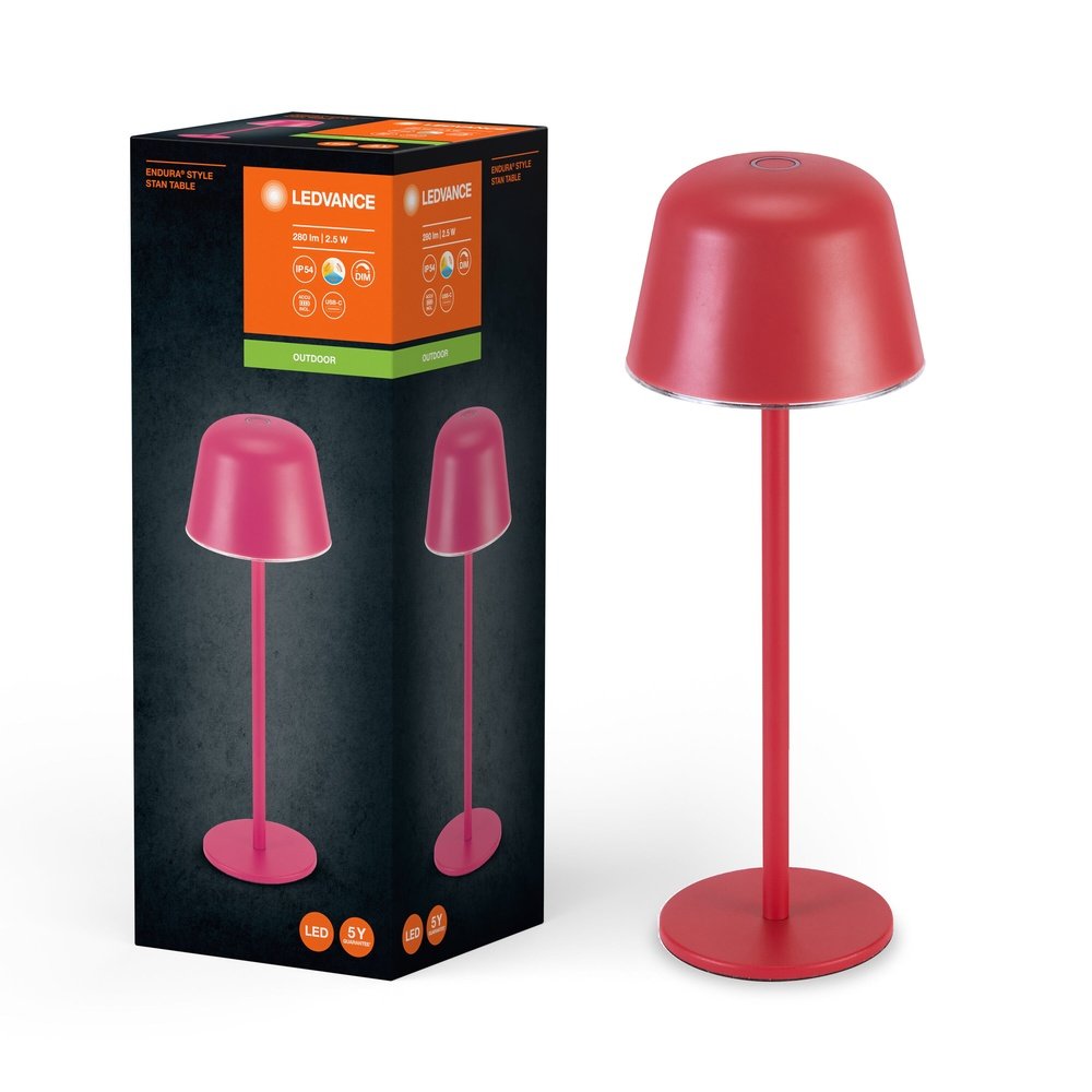 4099854185380 - Červená LED stolní lampa USB ENDURA, laditelná bílá - Stolní lampa - LEDVANCE e-shop