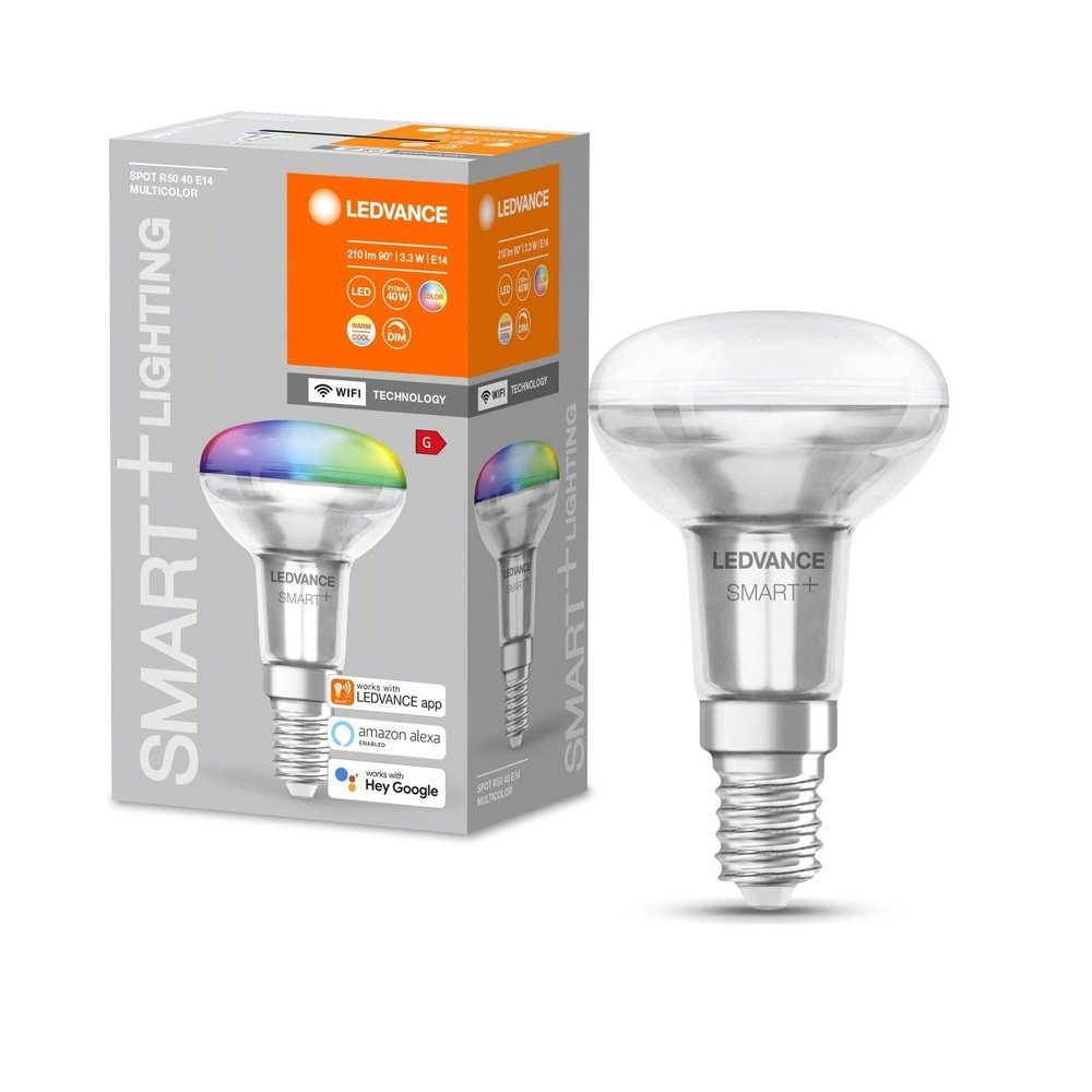 4058075609556 - Chytrá WiFi LED stmívatelná žárovka E14 3,3 W RGBW SPOT - Žárovka - LEDVANCE e-shop