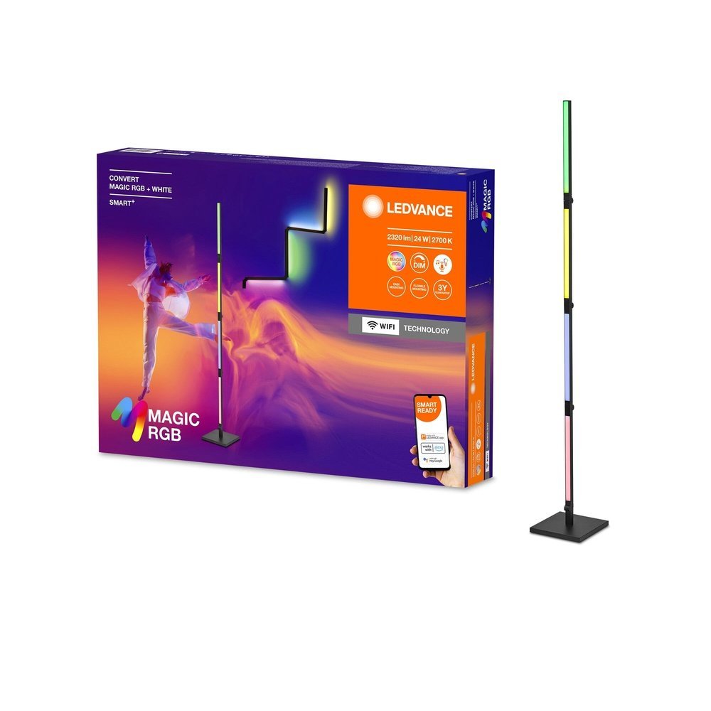 4099854096495 - Chytrá WiFi stojací lampa na zeď MAGIC, RGB + bílá - Stojací lampa - LEDVANCE e-shop