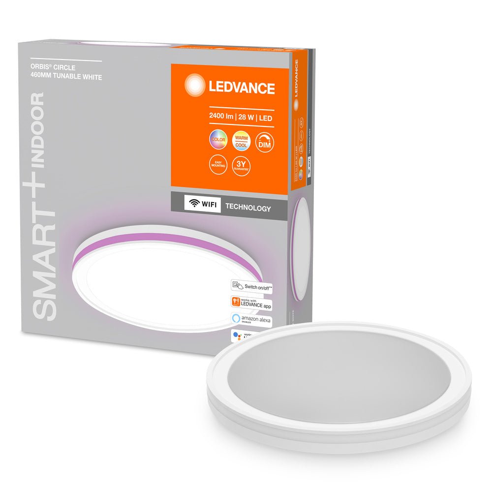 Chytré stropní WiFi LED světlo ORBIS 460, nastavitelná bílá