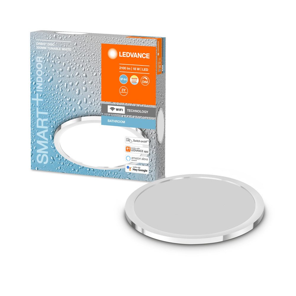 Chytré WiFi LED stropní světlo DISC 300, nastavitelná bílá