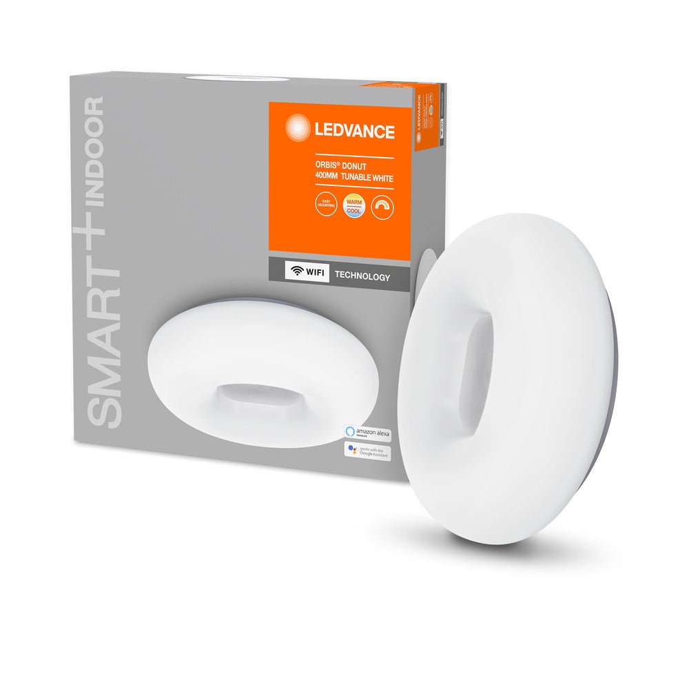 Chytré WiFi LED stropní světlo DONUT, nastavitelná bílá