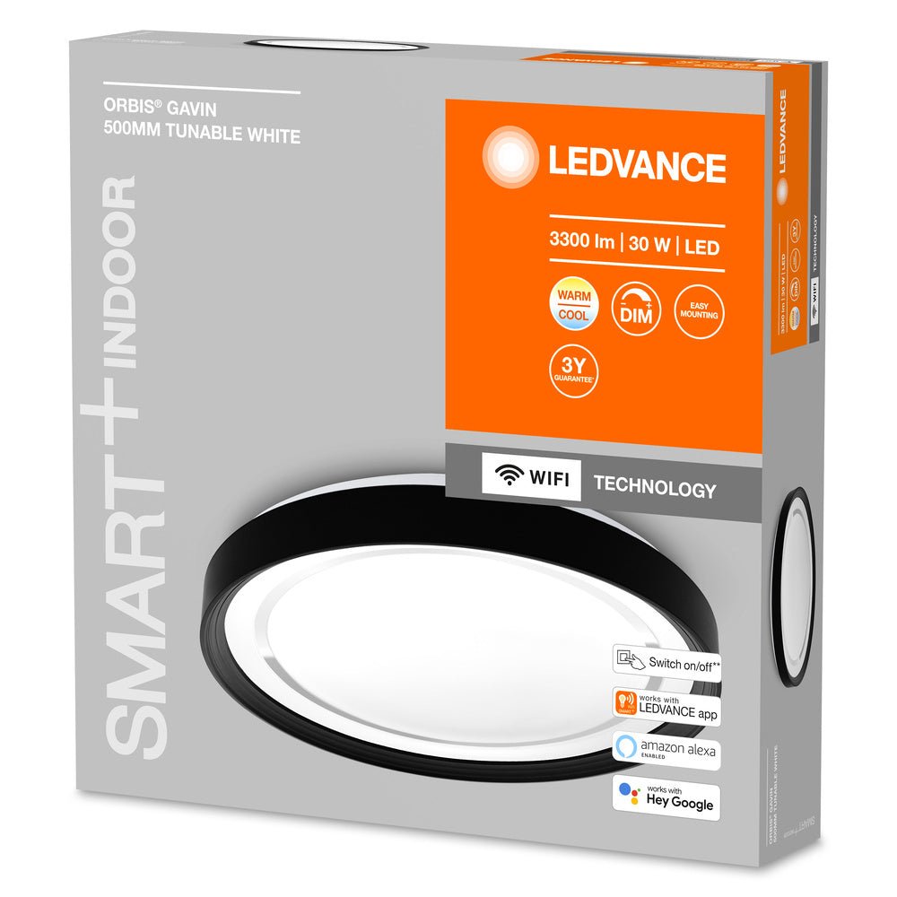 4058075573512 - Chytré WiFi LED stropní světlo GAVIN, nastavitelná bílá - Stropní svítidlo - LEDVANCE e-shop