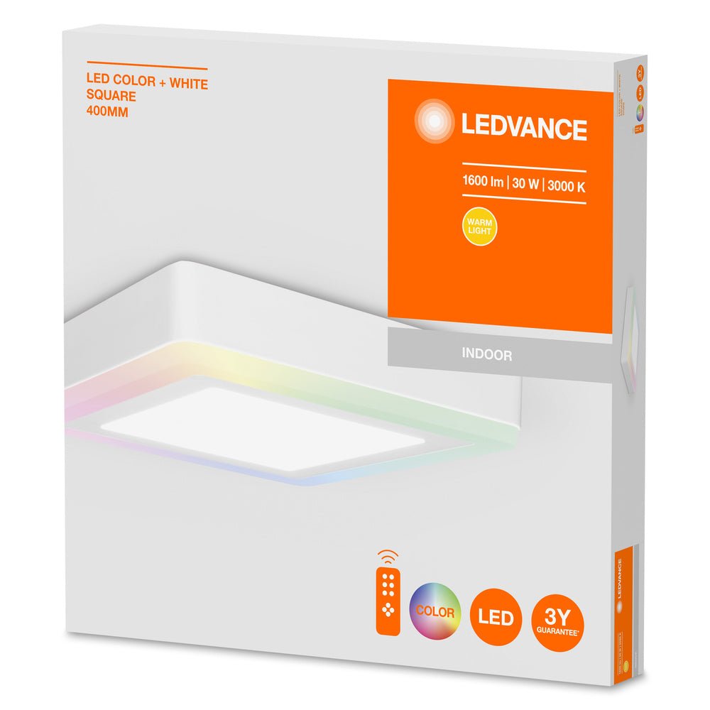 4058075265769 - Čtvercové RGB LED stopní/nástěnné svítidlo 400 s ovladačem - Stropní svítidlo - LEDVANCE e-shop