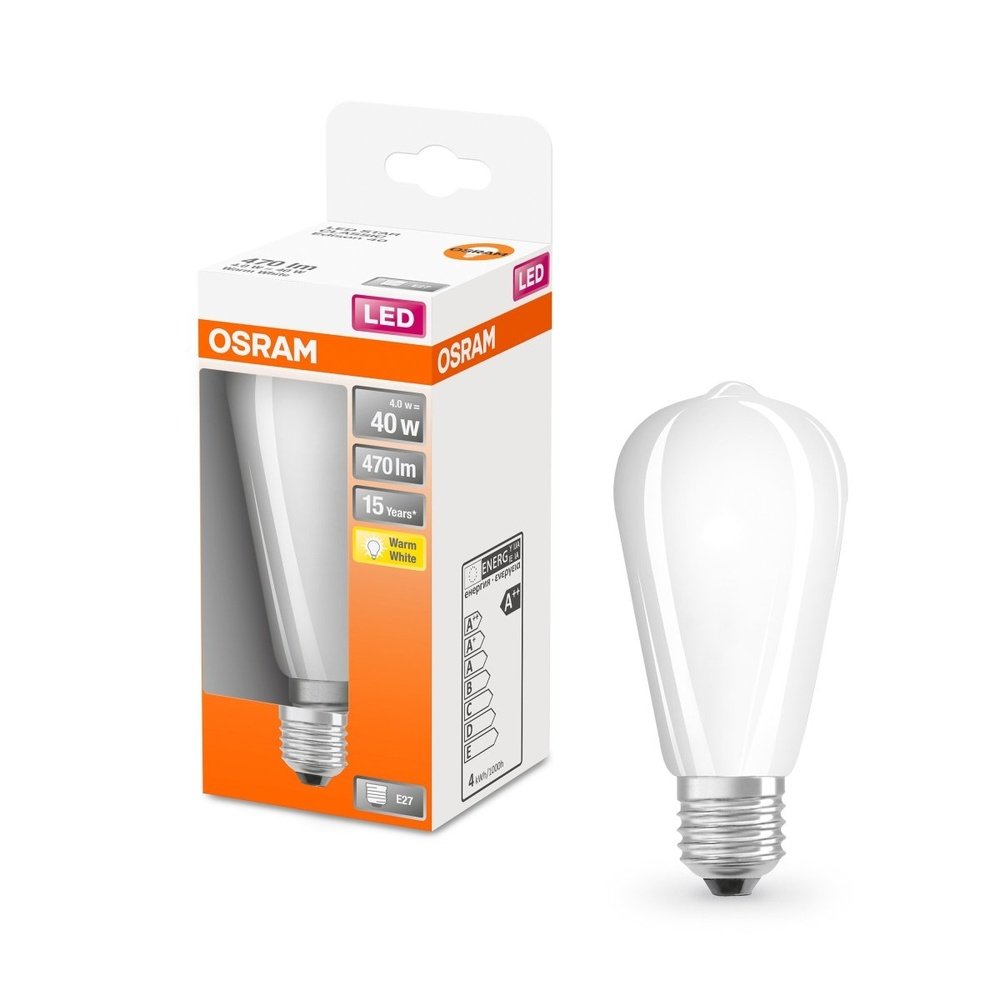 4058075434387 - Dekorativní LED matná žárovka E27 4 W CLASSIC ST, teplá bílá - Žárovka - LEDVANCE e-shop