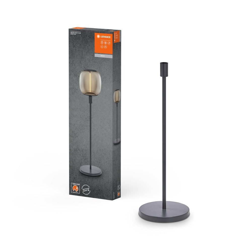 Dekorativní tmavě šedá stojací lampa E27 780 mm STICK