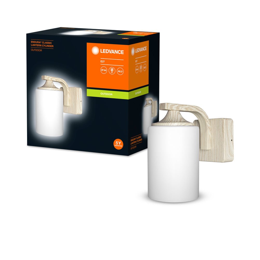 Designové nástěnné svítidlo CYLINDER E27, matné, dekor dřevo