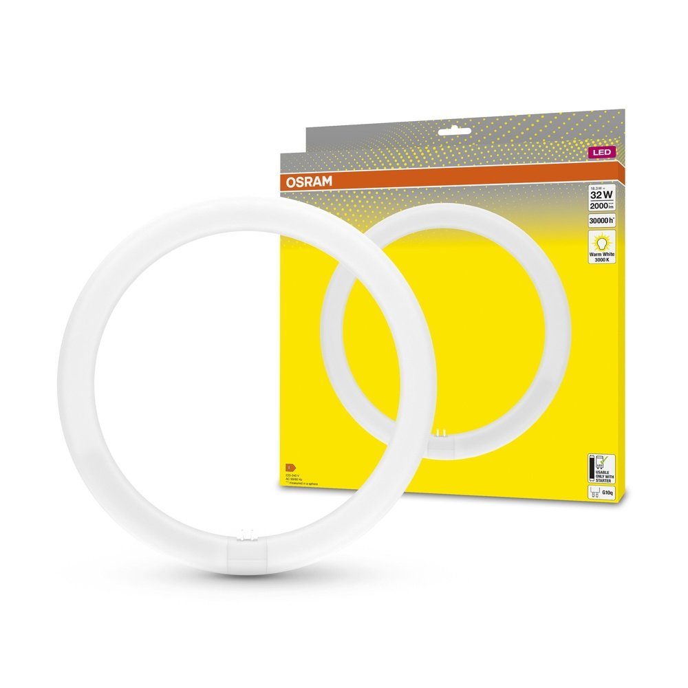 Kruhový LED světelný zdroj G10q 18,3 W TUBE, teplá bílá