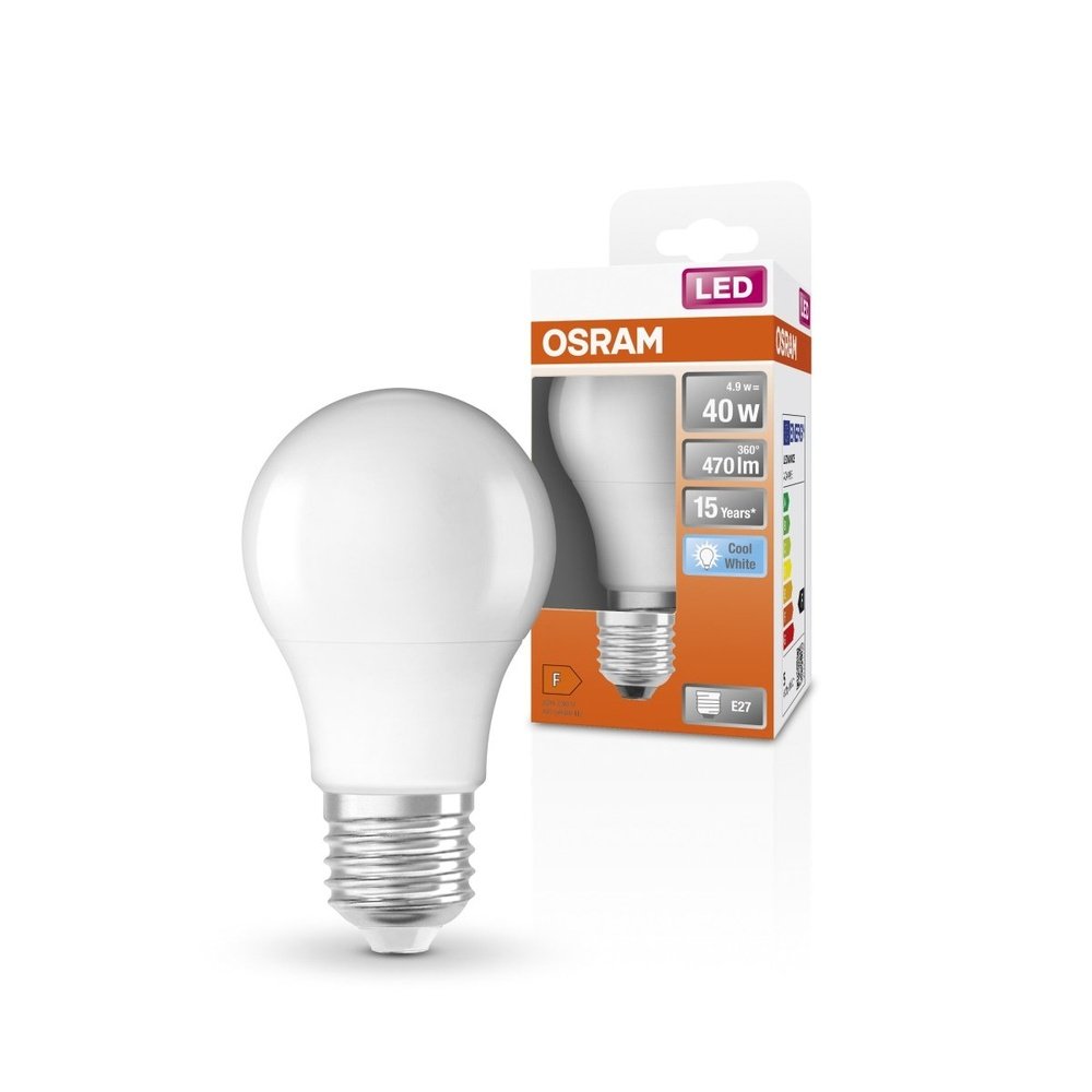 Kvalitní LED žárovka E27 4,9 W STAR, studená bílá
