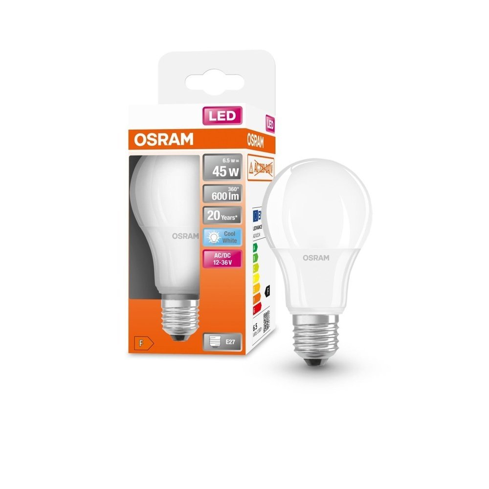 LED klasická LED žárovka E27 6,5 W STAR, studená bílá