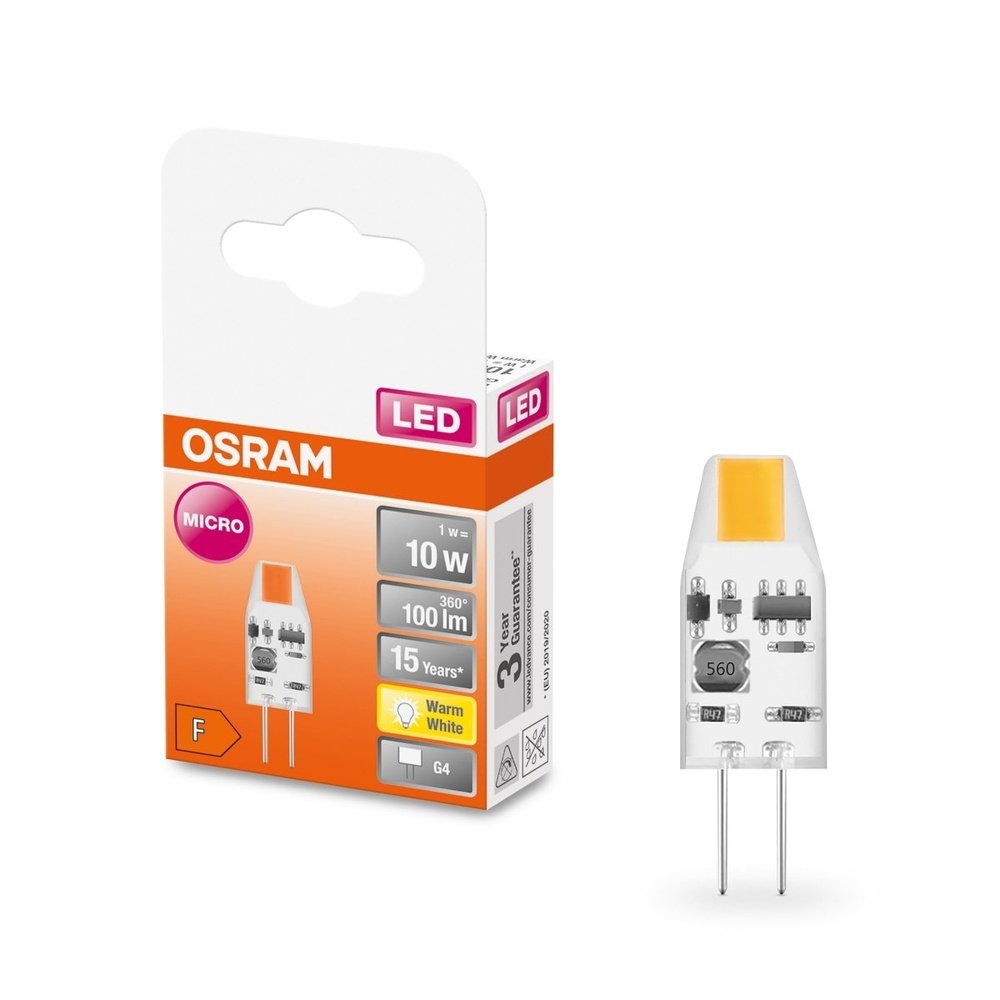 LED micro speciální žárovka G4 1 W, teplá bílá