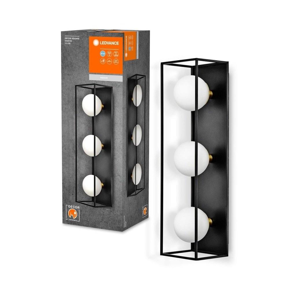 LED nástěnné svítidlo koupelnové 3 x G9, IP44 DECOR SQUARE