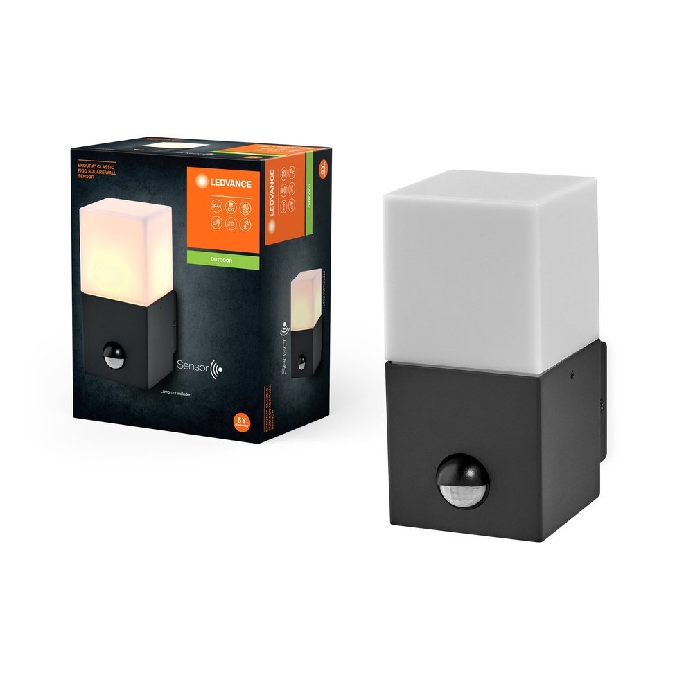 LED nástěnné svítidlo se senzorem E27 ENDURA FIGO