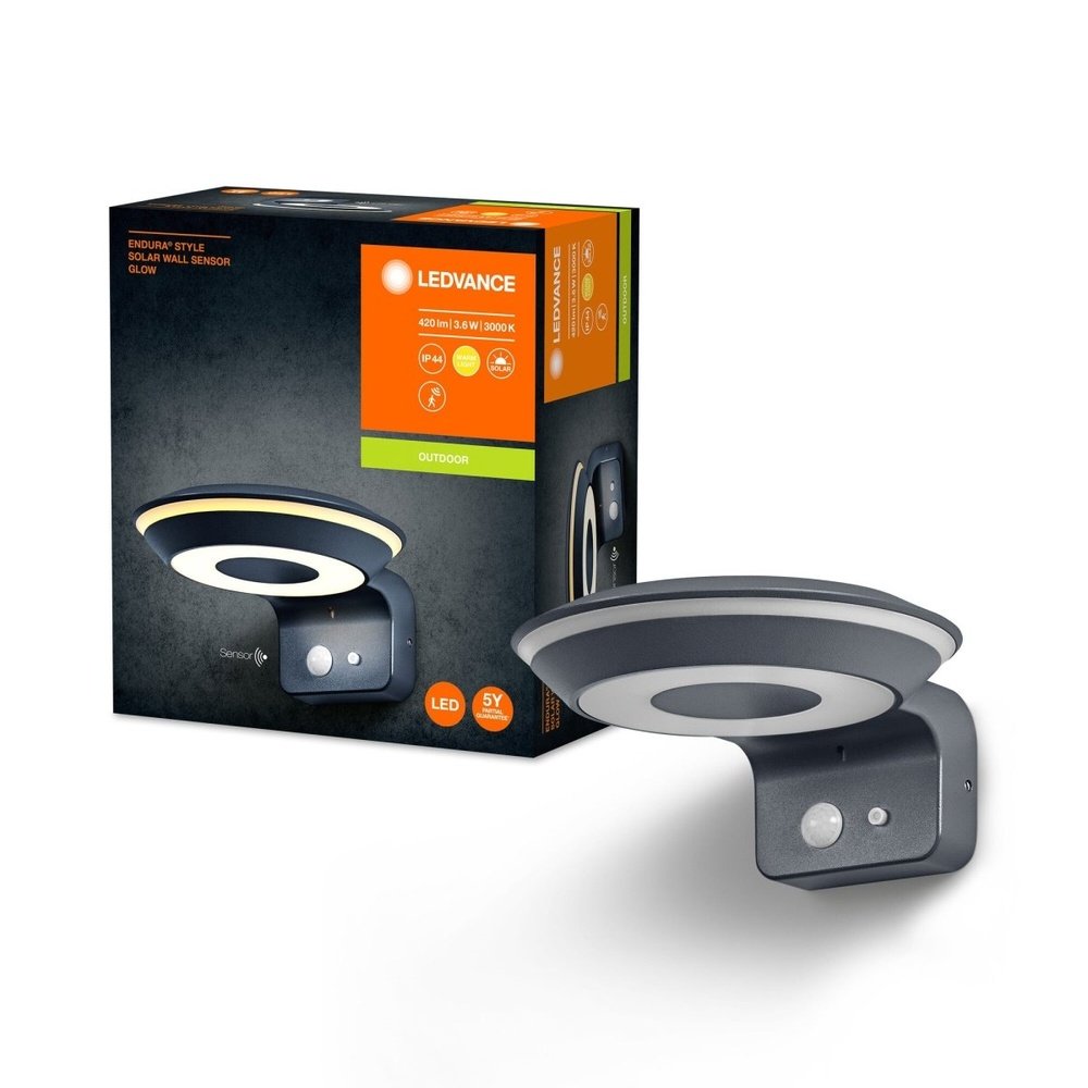 LED nástěnné svítidlo se senzorem IP44 ENDURA, teplá bílá