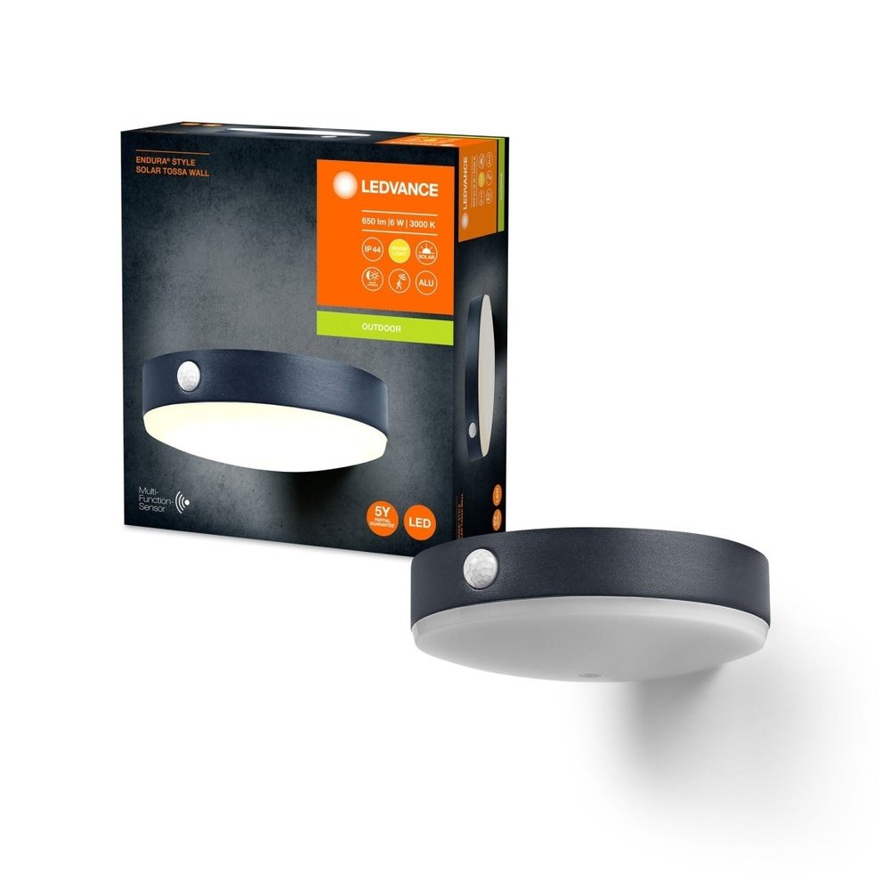 LED nástěnné svítidlo se senzorem IP44 TOSSA, teplá bílá
