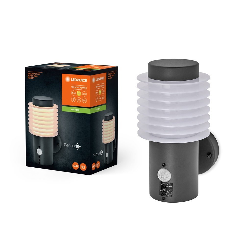 LED nástěnné svítidlo + senzor 9.5 W IP44 ENDURA, teplá bílá