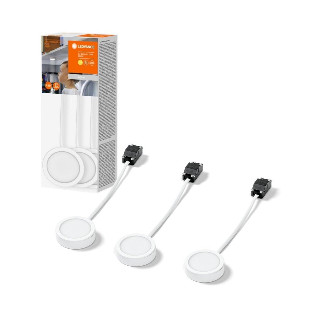 LED podlinkové svítidlo bílé 60 mm SPOT PUCK teplá bílá