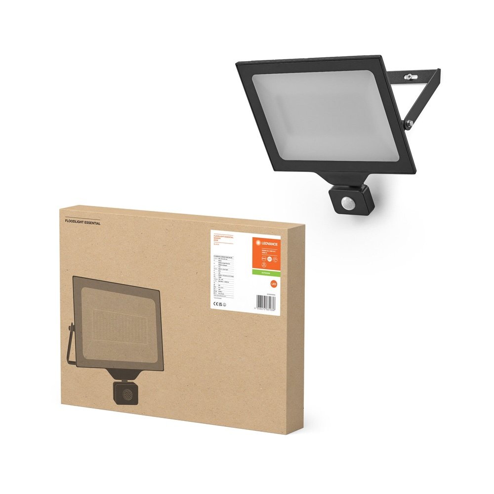 Venkovní LED reflektor ESSENTIAL IP44 200 W se senzorem, studená bílá