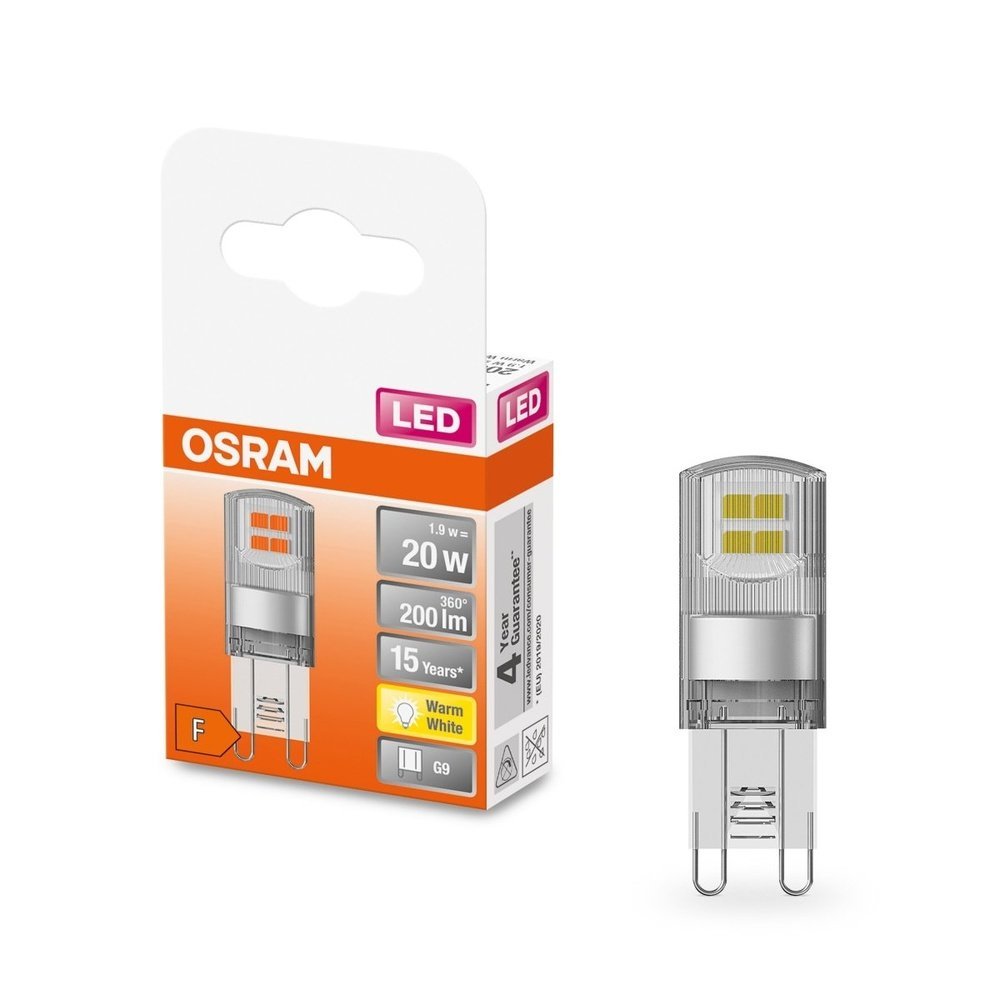 LED speciální žárovka G9 1,9 W PIN, teplá bílá