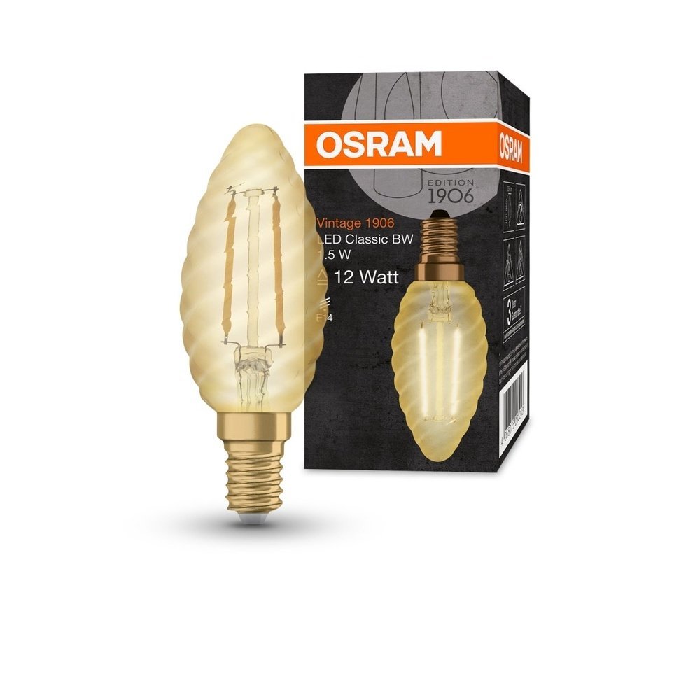 LED žárovka E14 1,5 W VINTAGE CLASSIC BW, teplá bílá