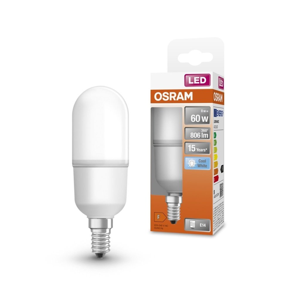 LED žárovka E14 8 W STAR STICK, studená bílá