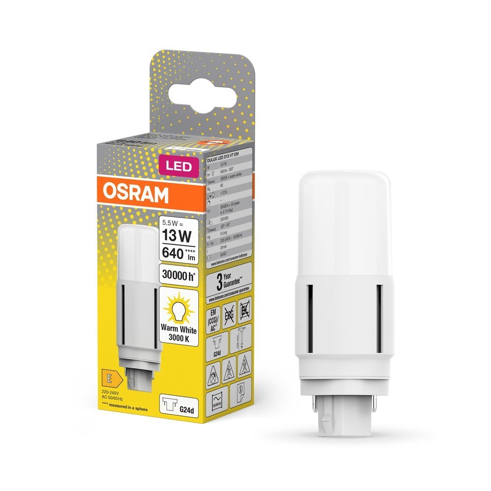 LED žárovka G24d 5,5 W DELUXE, teplá bílá