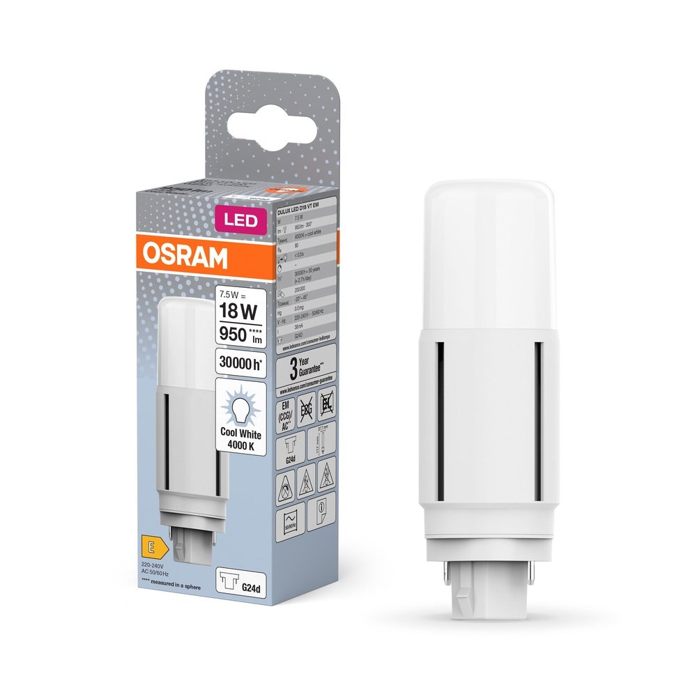LED žárovka G24d 7.5 W DELUXE, studená bílá
