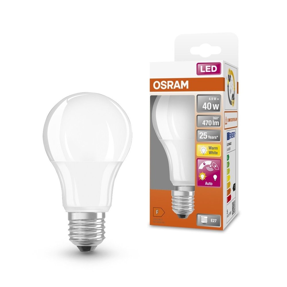 LED žárovka se senzorem E27 4,9 W SUPERSTAR, teplá bílá