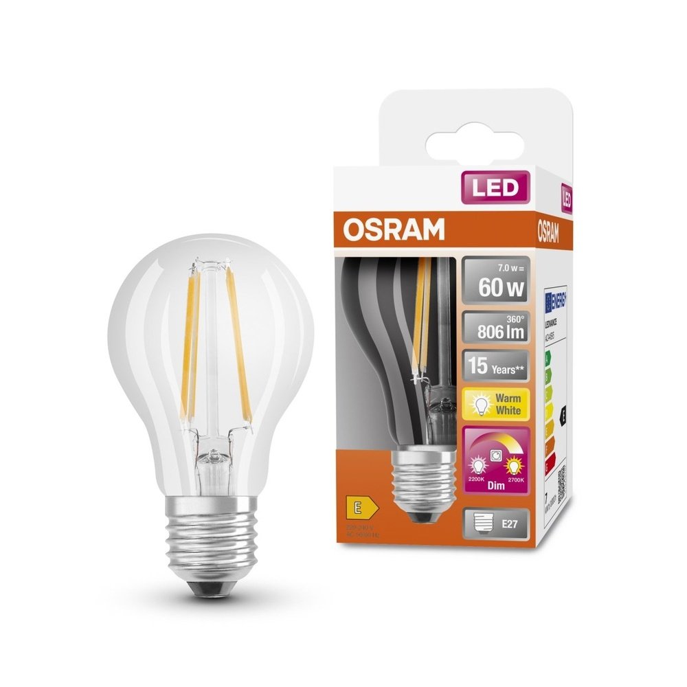 4058075435537 - LED žárovka se stmívatelným efektem E27 6,5 W CLASSIC A, teplá bílá - Žárovka - LEDVANCE e-shop